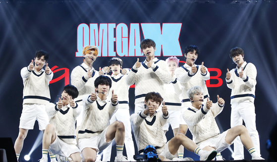 Boy band Omega X during a showcase on June 15, 2022 [NEWS1]