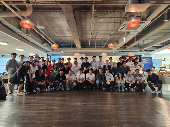 CEOs of in-house startups of Hyundai Motor take a group photo on July 21 in southern Seoul. [HYUNDAI MOTOR] 