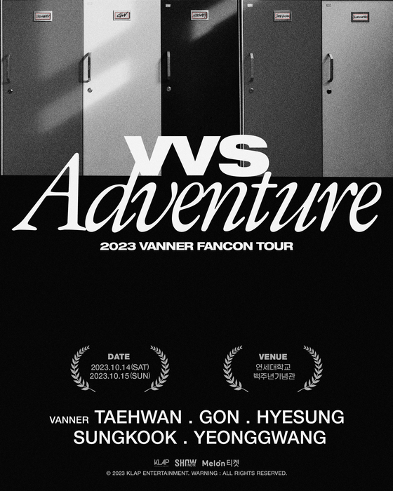 The poster for boy band Vanner's first ever fan concert ″VVS Adventure″ [KLAP ENTERTAINMENT]