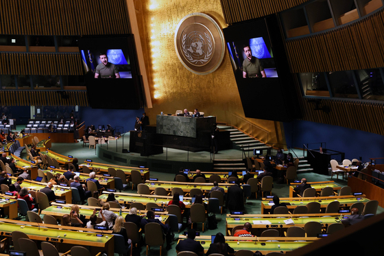 The 77th United Nations (UN) General Assembly held in September 2022 in New York City. [AFP/YONHAP]