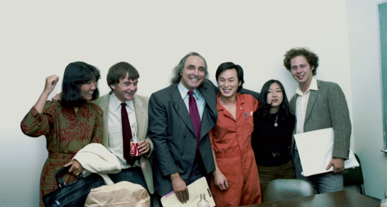 Chol Soo Lee, third from right, is shown with lawyers and activists who fought for his retrial after his release from prison in 1983. [CONNECT PICTURES]