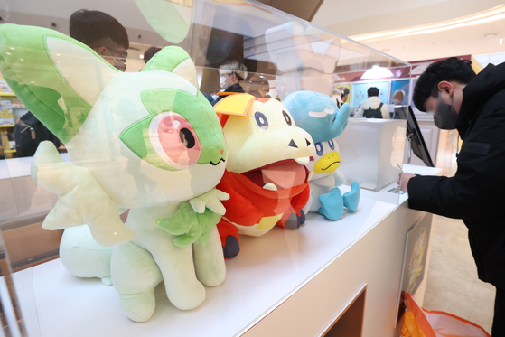 Pokémon products are displayed at a department store in southern Seoul on Feb. 17. [YONHAP]