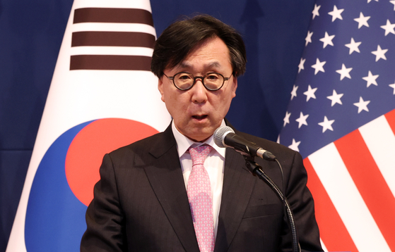 Chang Ho-jin, first vice foreign minister, speaks at a press conference in Seoul on Sept. 15. [NEWS1]