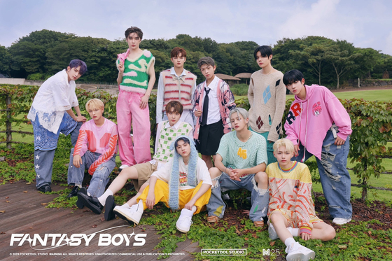 Eleven-member boy band Fantasy Boys debuted with its first EP "New Tomorrow" on Thursday [POCKETDOL STUDIO]