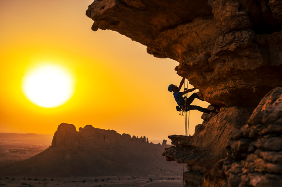In addition to its rich cultural heritage, Riyadh attracts thrill seekers and climbers with its rugged rock cliffs. [EMBASSY OF THE KINGDOM OF SAUDI ARABIA] 