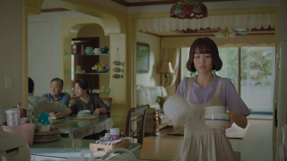 A scene from Kakao TV original series ″No, Thank You″ (2020-22), depicting the inequalities and sexist practices that happen within a typical Korean household [KAKAO TV]
