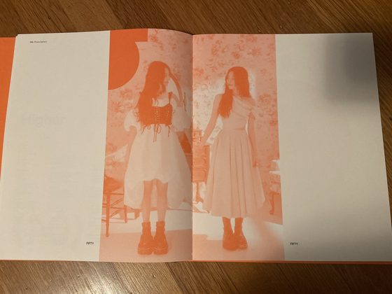 A photo of the ″Orange Version″ of Fifty Fifty's ″The Beginning″ compilation album uploaded on X, formerly Twitter, by a fan of the girl group, who goes by the username trashb0rb. [SCREEN CAPTURE]