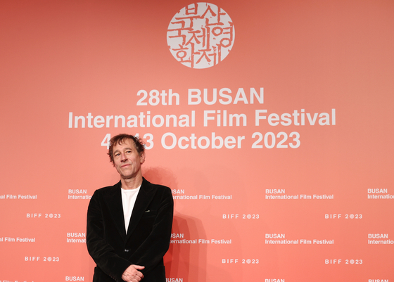 French director Bertrand Bonello poses for a photo at the press conference for ″The Beast,″ a gala presentation section film, at the KNN Theater in Busan on Friday. [YONHAP]