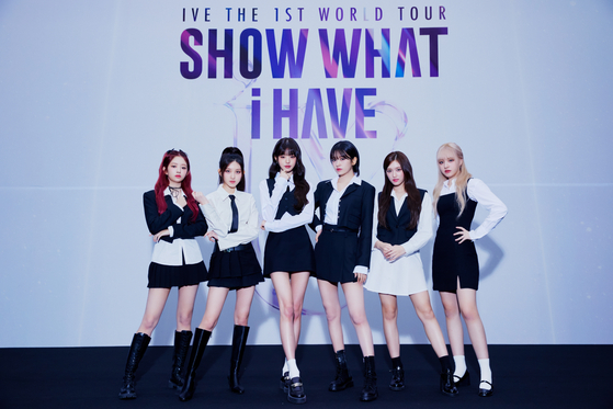 IVE held a press conference ahead of its ″Show What I Have″ world tour on Sunday [STARSHIP ENTERTAINMENT]