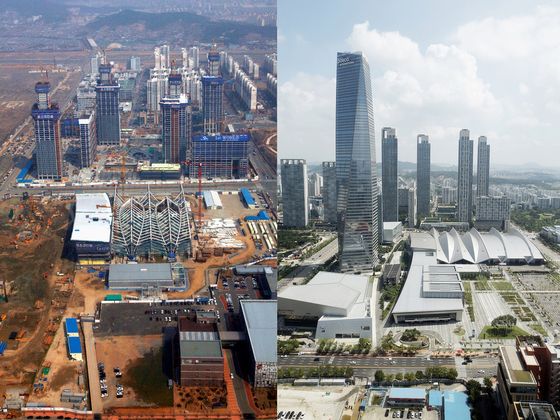 The landscape of the Incheon Free Economic Zone 20 years ago and today. [IFEZ]