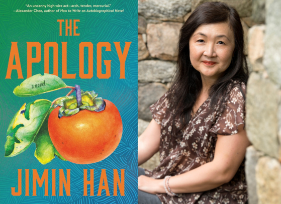 Author Jimin Han, right, and the cover of her book "The Apology" released in August [JIMIN HAN, LITTLE, BROWN AND COMPANY]