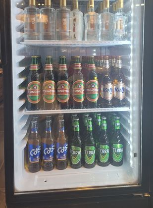 Bottles of Tsingtao beer are displayed at a Chinese food restaurant in Sangam-dong, western Seoul. [PARK EUN-JEE]