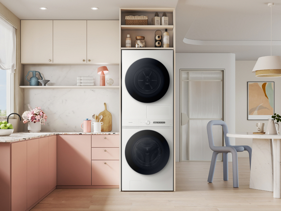 Samsung’s Bespoke Grande AI Washer & Dryer combo, designed with space utilization in mind and powered by AI, transforms the user’s laundry experience. [SAMSUNG ELECTRONICS]