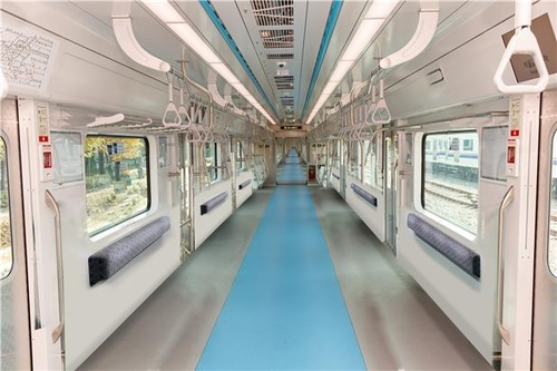A seatless subway car is seen in this photo provided by Seoul Metro. [YONHAP]