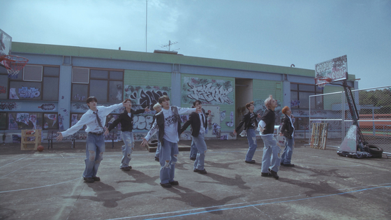 Scenes from boy band Golden Child's music video for new track ″Feel me″ [WOOLLIM ENTERTAINMENT]