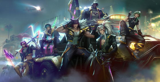An image of virtual pop band Heartsteel created by Riot Games [RIOT GAMES]