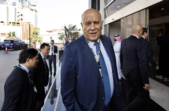 Palestine Football Association's president, Jibril Rajoub arrives for the 33rd AFC Congress in Manama, Bahrain on Feb. 1. [REUTERS]