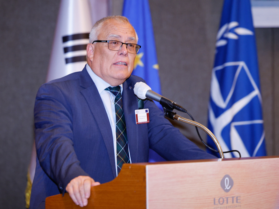 Judge Piotr Hofmanski, president of the International Criminal Court (ICC), on Tuesday speaks during the opening ceremony of the two-day high-level regional seminar, co-hosted by the Korean government and the ICC, at Lotte Hotel Seoul in downtown Seoul. [NEWS1]