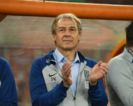 Korean head coach Jurgen Klinsmann reacts before the second round Group C match of the Asian qualifiers for the 2026 World Cup between China and Korea in Shenzhen, China on Tuesday. [XINHUA]