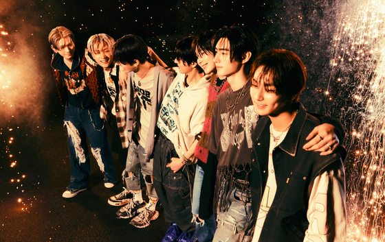 A promotional image for boy band Enhypen's fifth EP ″Orange Blood″ [BELIFT LAB]