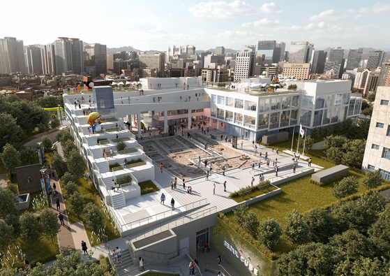 A rendered image provided by the Seoul Metropolitan Government on Wednesday shows the so-called creative industry hub near Namsan, central Seoul, which will open in 2027 and serve as the headquarters of facilities for creative industries. [SEOUL METROPOLITAN GOVERNMENT]