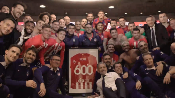 Atletico Madrid's Koke marks his 600th match for the Spanish club. [ONE FOOTBALL] 