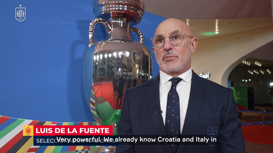 Spanish national team manager Luis de la Fuente speaks about the Euro 2024 draw. [ONE FOOTBALL] 