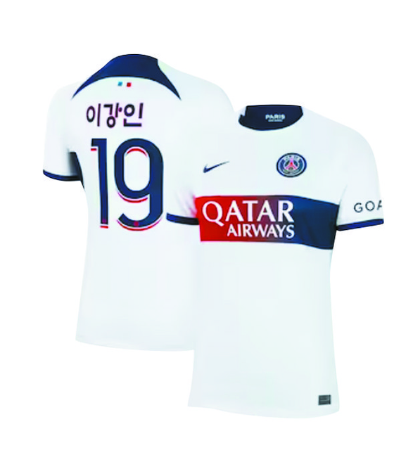 PSG's Lee Kang-in hangul shirt  [SCREEN CAPTURE]