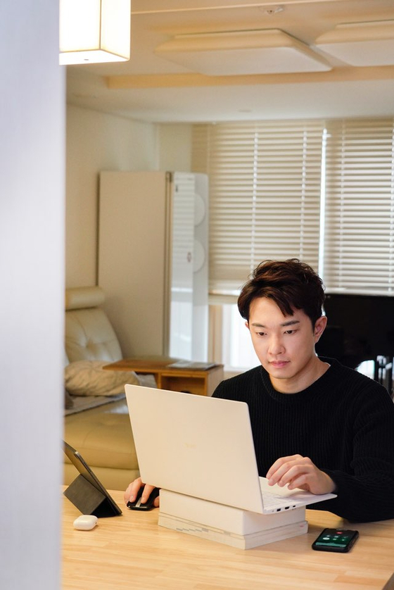 An employee works from home. [SK TELECOM]