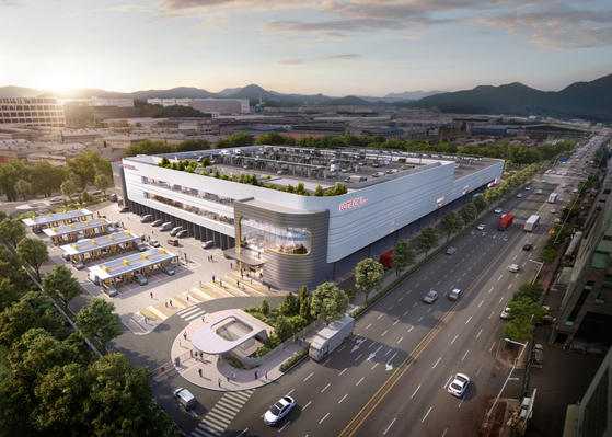 A render of Lotte Shopping's Busan Customer Fulfillment Center (CFC), which will leverage the Ocado Smart Platform [LOTTE SHOPPING]
