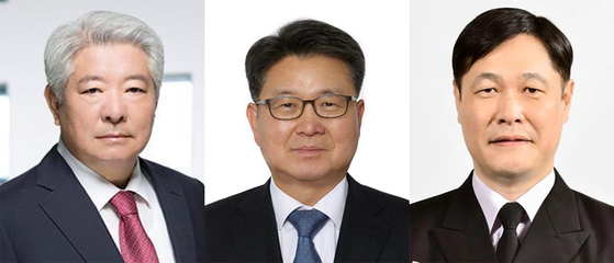 From left, Kim Hong-il, Korea Communications Commission chairman nominee; Oh Seok-hwan, vice education minister nominee; and Lee Hee-wan, vice veterans affairs minister nominee [PRESIDENTIAL OFFICE]