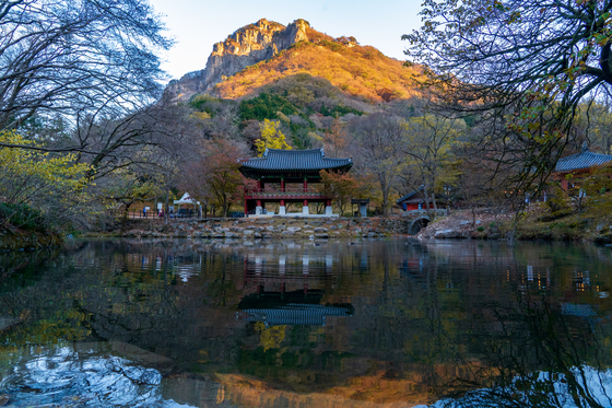 Ssanggyeroo reflected on the water of the Jangseong Lake [BAEK JONG-HYUN]