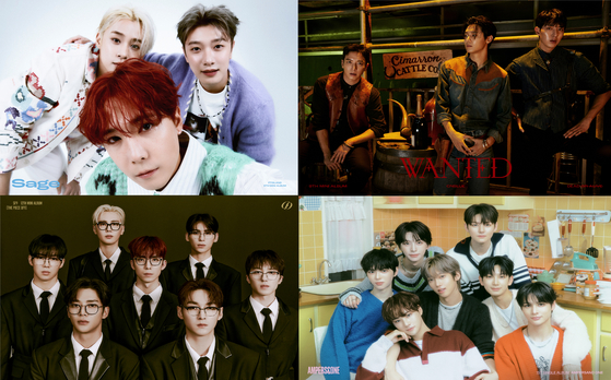 Clockwise from top left: FTIsland, CNBlue, Ampers&One and SF9 [FNC ENTERTAINMENT]