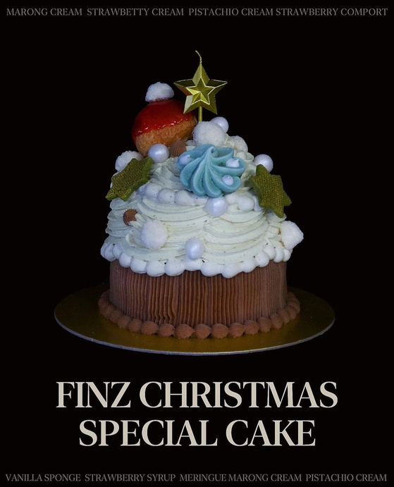 Christmas cake at dessert boutique Finz priced at 63,000 won [SCREEN CAPTURE/ FINZ]