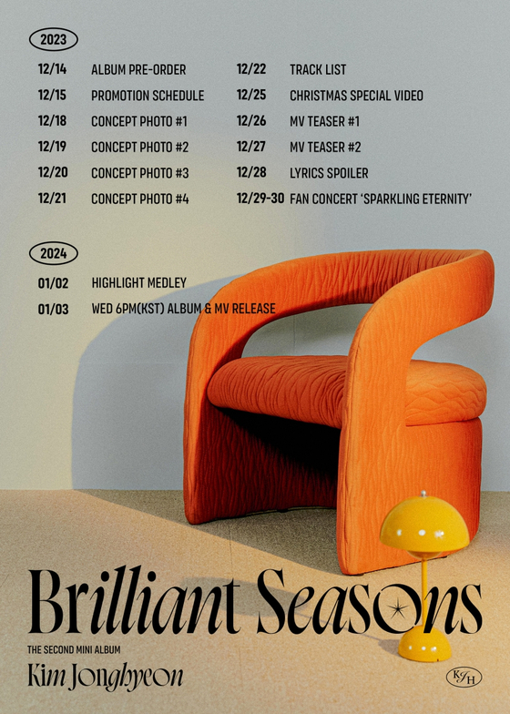 Schedule Poster of Kim Jong-hyeon upcoming EP ″Brilliant Seasons″ [EVERMORE ENTERTAINMENT]
