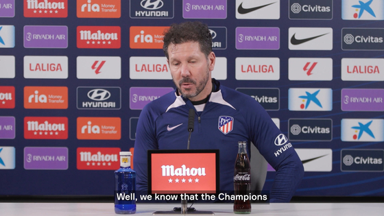 Atletico Madrid manager Diego Simeone shares his thoughts on facing Inter Milan in the Champions League Round of 16. [ONE FOOTBALL] 