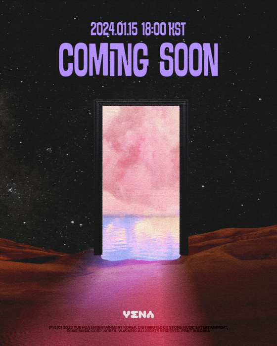 A poster teasing Yena's upcoming new album [YUEHUA ENTERTAINMENT]