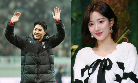 Footballer Lee Kang-in, left, and singer and actor Lee Na-eun [YONHAP, NEWS1]