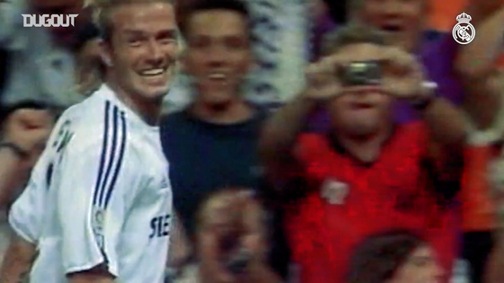 David Beckham's first goal for Real Madrid [ONE FOOTBALL] 