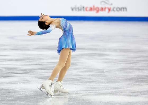 Shin Ji-a skates in a photo shared on the International Skating Union Figure Skating Instagram account on Saturday. [SCREEN CAPTURE] 