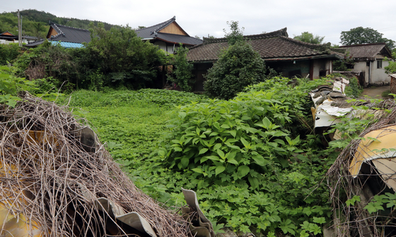 An abandoned house in Hwasun County in South Jeolla. As of 2016, there were around 50,000 abandoned houses in rural regions in the country. In 2022, the figure went up to 66,000, according to the Ministry of Agriculture, Food and Rural Affairs. [YONHAP]