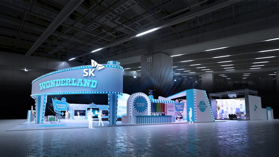 An image of SK's booth at the CES 2024, which is scheduled to kick off on Jan. 9 in Las Vegas. [SK INC.] 