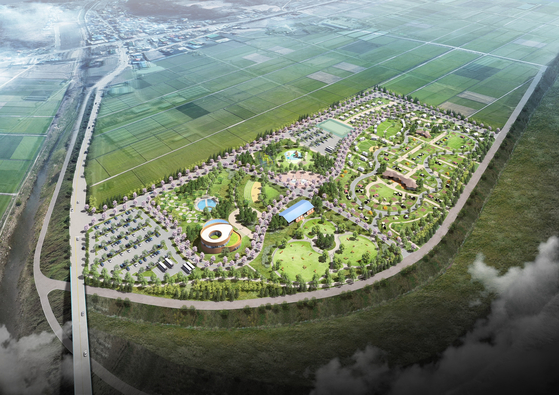 A rendered aerial image of a pet park that will be set up in Yeoncheon County, Gyeonggi. The Seoul Metropolitan Government will manage the operation of the pet park. [SEOUL METROPOLITAN GOVERNMENT]