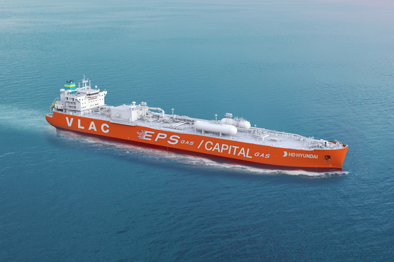 A render of a very large ammonia carrier (VLAC) developed by HD Hyundai Heavy Industries [HD HYUNDAI]