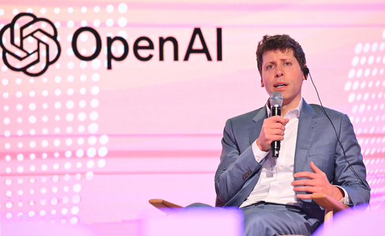 OpenAI CEO Sam Altman speaks during his visit to Korea on June 9, 2023. [YONHAP]