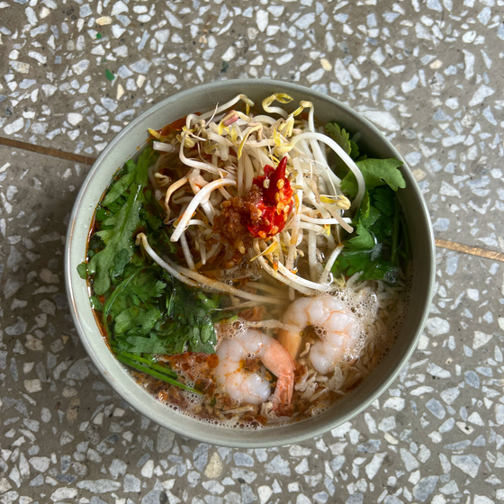 Kao tom goong, or Thai rice soup with shrimp, at Seobo in Songpa District, southern Seoul [SEOBO]