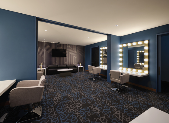Green room behind the stage at the Inspire Arena [MOHEGAN INSPIRE ENTERTAINMENT RESORT]