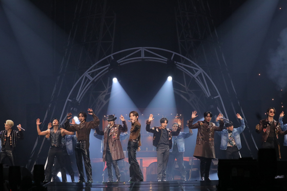  Boy band Ateez during the band's "Towards the Light: Will to Power" concert held in southern Seoul on Saturday and Sunday [KQ ENTERTAINMENT]