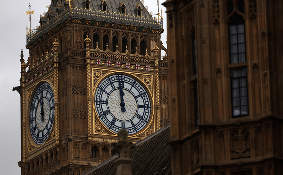 The face of Big Ben in London, Britain, on Dec. 30, 2023. [EPA/YONHAP]