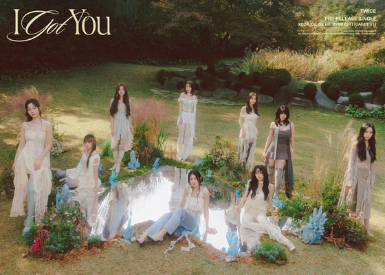 Poster of girl group Twice's upcoming prerelease single ″I Got You″ [JYP ENTERTAINMENT]